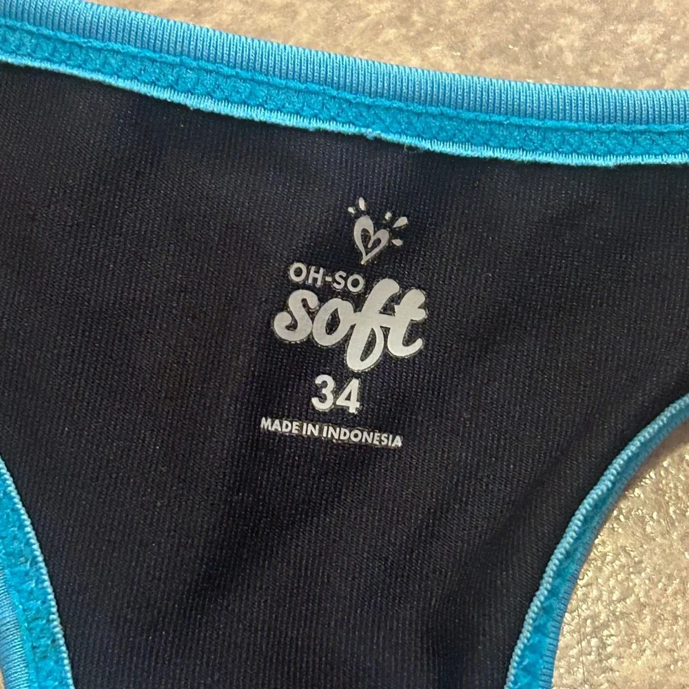 Justice Girls Oh-So Soft Mermaid Scale Sports Bra Blue Purple Iridescent Size 34